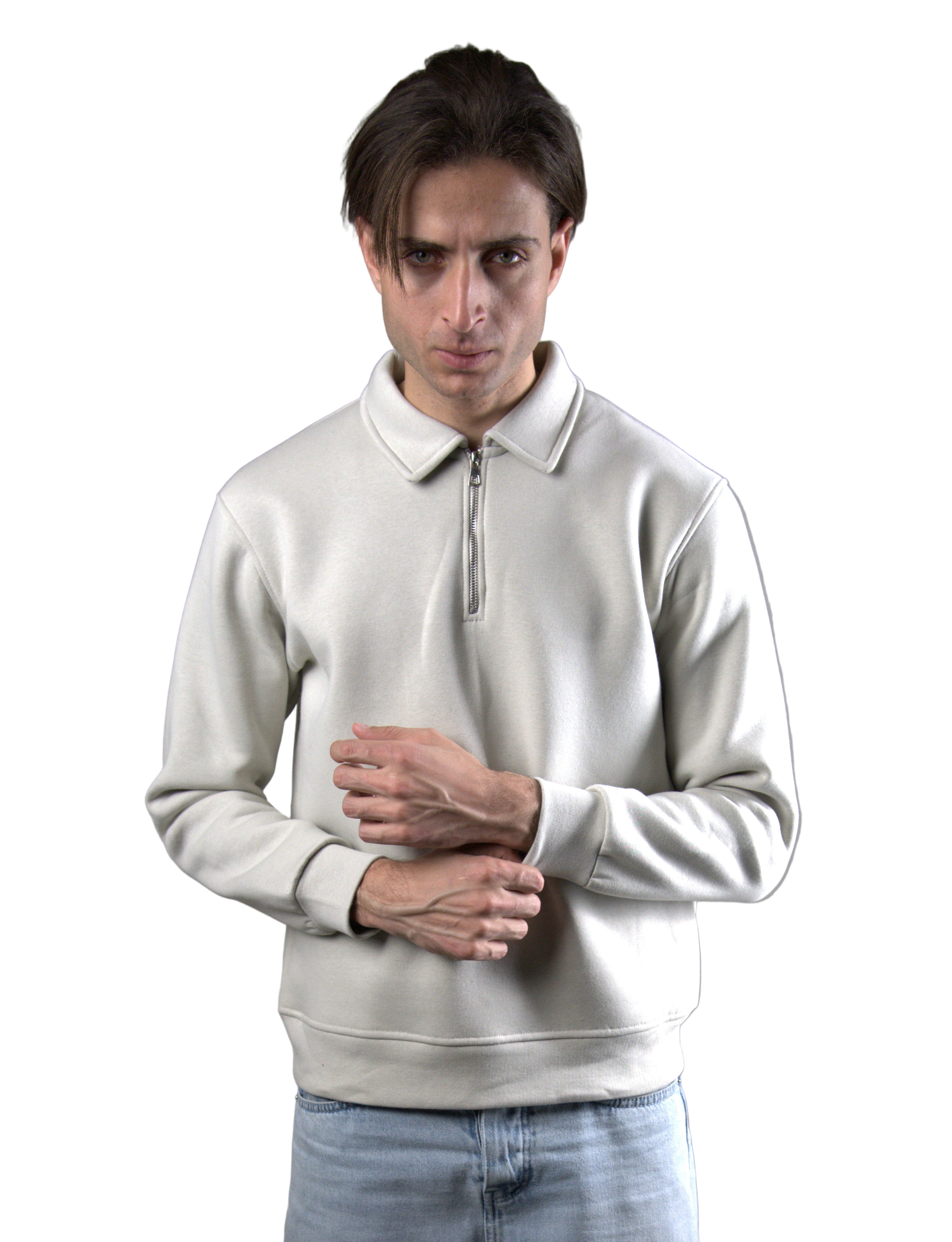 YUVA Burgundy Quarter Zipper Streetwear Sweatshirt 